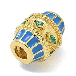 Barrel Brass Micro Pave Cubic Zirconia Spacer Beads&nbsp;KK-U050-11G-01