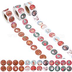 3 Rolls 3 Styles Christmas Round Dot Self Adhesive Paper Stickers Roll&nbsp;DIY-FS0010-32B