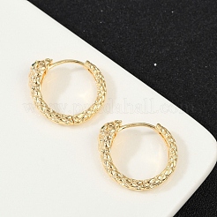 Brass Green Cubic Zirconia Hoop Earrings&nbsp;EJEW-Q016-12G