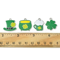 8Pcs 4 Style Saint Patrick's Day Theme Alloy Enamel Pendants&nbsp;ENAM-FS0001-72