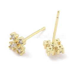 Brass Micro Pave Clear Cubic Zirconia Studs Earring&nbsp;EJEW-S217-G12