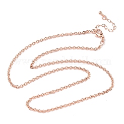 2.5MM Brass Textured Cable Chain Necklaces&nbsp;NJEW-Z097-01RG