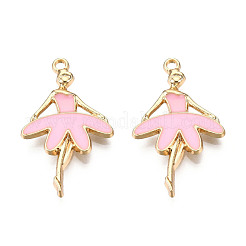 Light Gold Plated Alloy Pendants&nbsp;X-ENAM-T009-18C