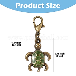 20Pcs Alloy Enamel Tortoise Pendant Decorations&nbsp;HJEW-YW00256