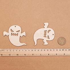 Ghost Shape Halloween Blank Wooden Cutouts Ornaments&nbsp;WOOD-L010-06