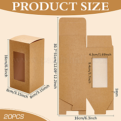 Kraft Paper Candy Boxes with PVC Clear Window&nbsp;CON-WH0097-07A-02B