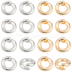 20Pcs 2 Colors Brass Locking Jump Rings&nbsp;KK-BBC0023-07A