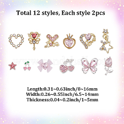 24Pcs Resin & Zinc Alloy Rhinestone Cabochons&nbsp;MRMJ-SP0001-42