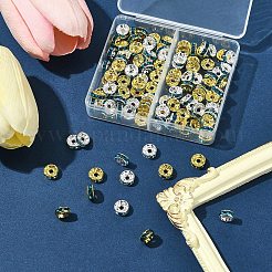 120Pcs 2 Colors Brass Rhinestone Spacer Beads&nbsp;RB-FS0001-05B