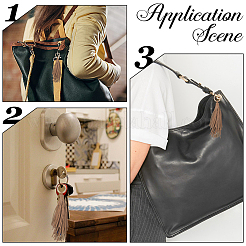 2Pcs PU Leather Tassel Pendant Keychains&nbsp;FIND-CL0002-41A