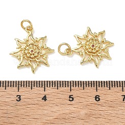 Brass Micro Pave Orange Red Cubic Zirconia Pendants&nbsp;KK-T085-17B-G