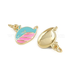 Brass Enamel Charms&nbsp;KK-L241-17G