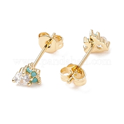 Cubic Zirconia Carrot Stud Earrings&nbsp;EJEW-C029-02G