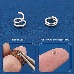 80Pcs 925 Sterling Silver Split Rings&nbsp;STER-PH0001-47