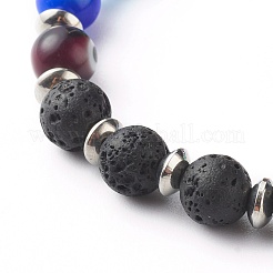 Handmade Evil Eye Lampwork Beaded Stretch Bracelets&nbsp;BJEW-JB06467