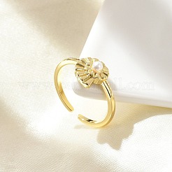 Brass Open Cuff Rings for Women&nbsp;RJEW-A061-02G