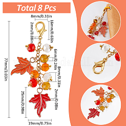 8Pcs Thanksgiving Day Alloy & Acrylic Pendant Decorations&nbsp;HJEW-SC0001-76C