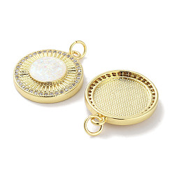 Brass Micro Pave Clear Cubic Zirconia Pendants&nbsp;KK-L213-041G-02