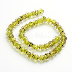 Handmade Gold Sand Lampwork Rondelle Beads Strands&nbsp;LAMP-I010-C-07