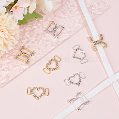 8Pcs 4 Style Brass Crystal Rhinestone Shoe Decoration&nbsp;FIND-HY0003-22