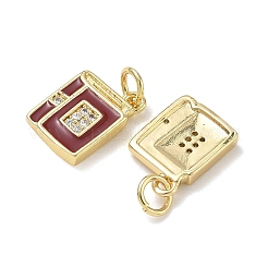 Brass with Crystal Rhinestone & Enamel Charms&nbsp;RB-CBA6830-10G-01