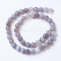 Natural Banded Agate Beads Strands&nbsp;X-G-G754-02-8mm