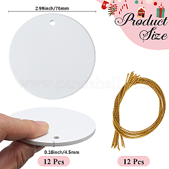 12Pcs Porcelain Heat Transfer Sublimation Blank Pendant Decorations&nbsp;AJEW-SP0002-19C