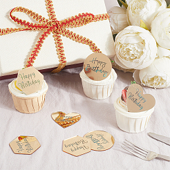 21Pcs 3 Styles Mirror Effect Acrylic Birthday Cupcake Insert Card Decoration&nbsp;AJEW-SP0001-66B