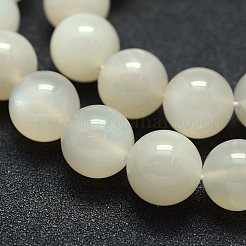 Natural White Moonstone Beads Strands&nbsp;G-P342-02A-12mm-AB