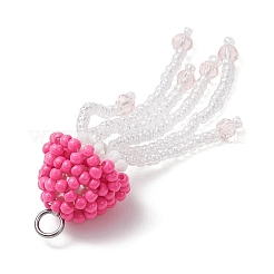 Glass Seed Beaded Jellyfish Pendants&nbsp;PALLOY-MZ00660-05