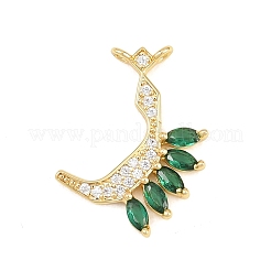 15Pcs Brass Micro Pave Cubic Zirconia Pendants&nbsp;KK-Z151-15G-01