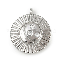 Brass Micro Pave Cubic Zirconia Pendants&nbsp;KK-M322-36P