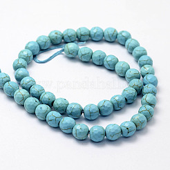 Faceted Synthetical Turquoise Beads Strands&nbsp;G-F382-6mm-01