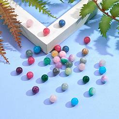 150Pcs 15 Style Dyed Natural White Jade Round Beads&nbsp;G-SZ0001-08
