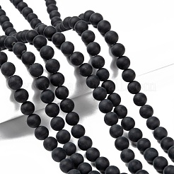Grade A Natural Black Agate Beads Strands&nbsp;G447-4
