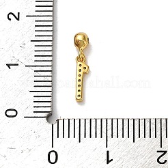 925 Sterling Silver Micro Pave Clear Cubic Zirconia European Dangle Charms&nbsp;STER-A045-01G-1