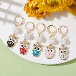 Owl Alloy Enamel Pendant Decorations&nbsp;HJEW-JM01278