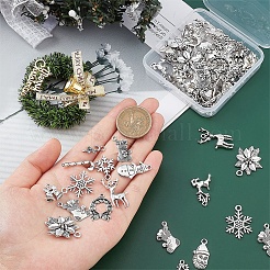 64Pcs 16 Style Tibetan Style Alloy Pendants&nbsp;FIND-SC0002-61