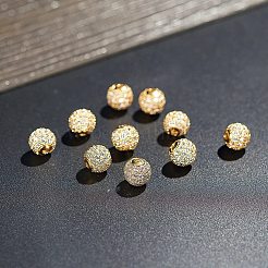 Rack Plating Brass Cubic Zirconia Beads&nbsp;ZIRC-NB0001-09