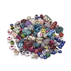 Mixed Antique Style Acrylic Beads/Pendants&nbsp;MACR-YW0001-33