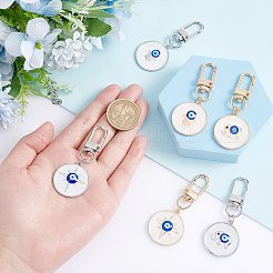 6Pcs 6 Style Alloy Enamel Turkish Blue Evil Eye Pendant Decoration&nbsp;KEYC-AR0001-15
