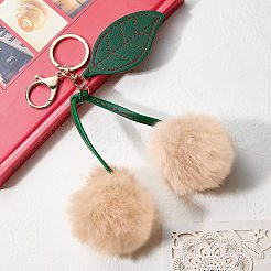 1Pc Cherry Plush Cloth Pendant Decorations&nbsp;HJEW-SZ0001-40B