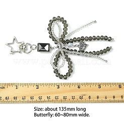 Alloy Glass Chip Pendant Decoration&nbsp;HJEW-FZ00038