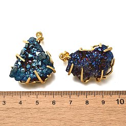 Electroplated Natural Druzy Agate Pendants&nbsp;G-K338-45G-05