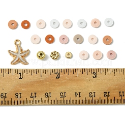 Bohemian Style DIY Disc/Flat Round Handmade Polymer Clay & CCB Plastic Beads & Alloy Enamel Pendant Jewelry Making Kits&nbsp;DIY-FS0007-75