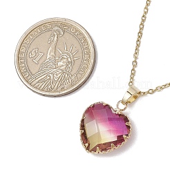 2Pcs 2 Styles Teardrop Heart K9 Glass Imitation Tourmaline Pendant Necklaces Sets&nbsp;NJEW-JN05188-01
