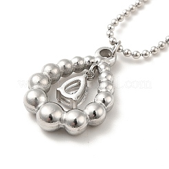Clear Cubic Zirconia Teardrop Pendant Necklace with 304 Stainless Steel Ball Chains for Women&nbsp;LS-NJEW-H162-01P