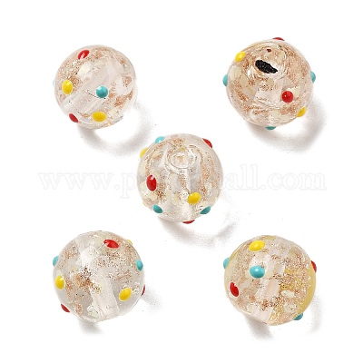 Handmade Gold Sand Bumpy Lampwork Beads&nbsp;LAMP-V001-04-1