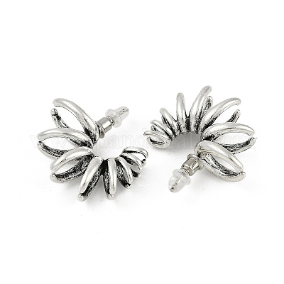 Brass Nuggets Stud Earrings&nbsp;EJEW-Q391-06AS-1