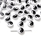 5Pcs Opaque Acrylic Beads, Flat Round with Yin-yang, White, 13x4mm, Hole: 1mm
